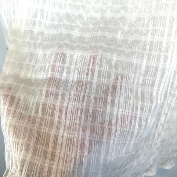 Worthington Crew Neck Gauzy Short Sleeve Sheer Blouse 1X - NEW - Picture 8 of 8